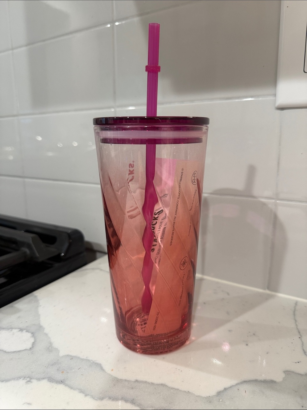 Starbucks Pink Gradient Double-Wall Tumbler with Straw
